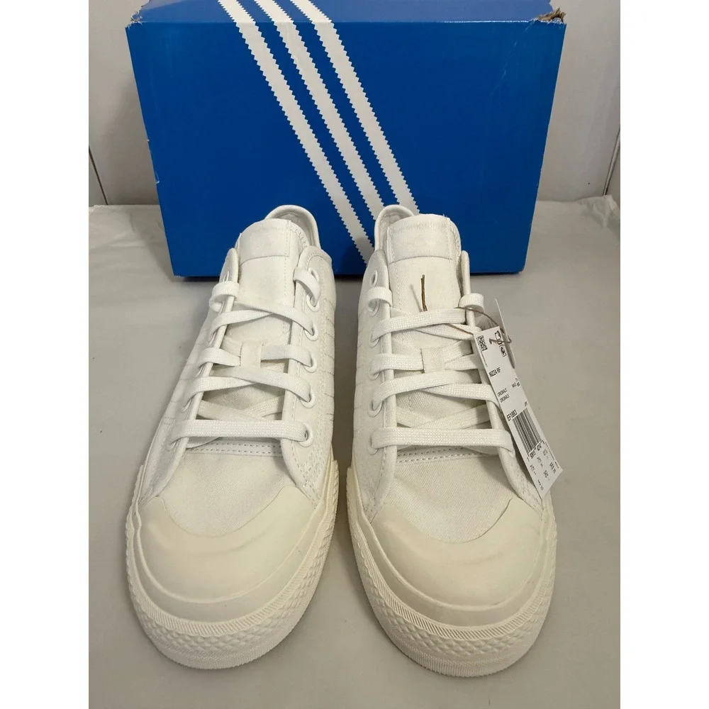 Adidas‎ Sneakers Nizza RF Low Top Size 8 White Canvas Rubber Toe Cap EF1883